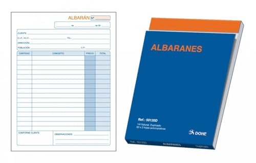 Dohe 50120d Carnet de bulletins de livraison carré naturel double