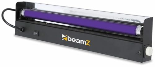 BeamZ Luz Negra UV 45cm T8 - Barra blacklight con tubo fluorescente 15W y encendedor, casquillo T8, con interruptor, 230V, lista para usar, ideal para fiestas, bares, decoración y eventos