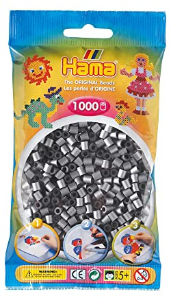 Hama Perlen 1000 Stk. Bügelperlen Kunststoff 5.0 mm Durchmesser Ganzjährig Bastelperlen Kreativset Kinder Erwachsene Silber