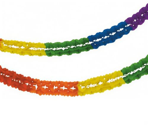 1 GROSSRAUM Girlande 10 Meter Ø 16 cm Papier Party Regenbogen GIRLANDEN schwer entflammbar