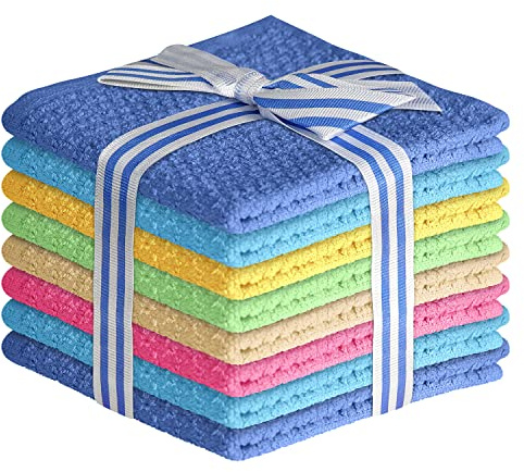 Elaine Karen Multicolored Body Wash Cloths Cotton Washcloths 8 Pack Cotton wash Cloths for Showering, Face Towels Cotton, Rags for Body - Soft and Absorbent - Wash Cloths for Body, 12 x 12 Inches