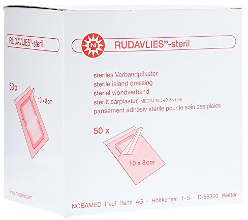 Rudavlies Steril – steriles Pflaster zur Wundversorgung 10 cm x 8 cm (50 Stück)