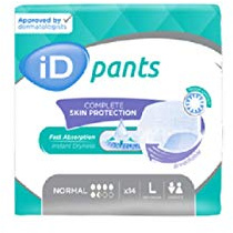 ID Expert Serviettes Jetables pour Incontinence, Grandes, 100-145cm, 1250ml, Protection Anti-Fuites, Discrétion Maximale, Absorption Rapide, Contrôle des Odeurs, Unisexe, Incontinence Modérée à Forte