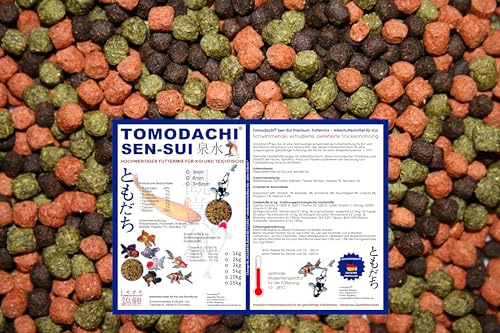 Koifuttermischung, Koifutter, Schwimmfutter, Premium Koimix, Teichfuttermix mit Spirulina, Astax, Paprika, Krillmehl, Tomodachi SenSui, 2Color, 3Color oder 4Color, Qualitäts Koifuttermix 10kg (4Color rot-grün-weiß-braun, 5mm Pelletgröße)
