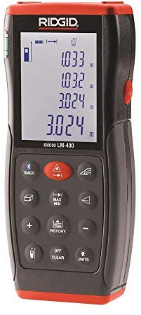 RIDGID 36813 micro LM-400 Fortgeschrittener Laser-Entfernungsmesser, Digitaler Laser-Entfernungsmesser, Laser-Distanzmessgerät bis 70 m, Bluetooth Schnittstelle