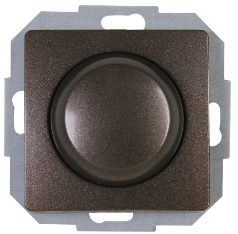 Kopp Wippen-Wechsel Dimmer stufenlos verstellbar, für Glühlampen und Halogenlampen, 40-400W/VA, UP, Dimmschalter Paris mit Phasenanschnitt, leise, konventionelle Trafos, palisander-braun, 803426085