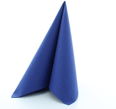 Mank Airlaid Servietten 40x40 cm Premium Einweg-Serviette stoffähnlich und saugstark perfekt für Hochzeit & Partys 50 Stück Blau Royalblau