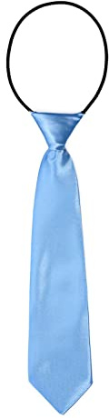 DonDon Cravatta da bambino ragazzo effetto seta lucida - 7,0 cm di larghezza - con elastico - blu chiaro