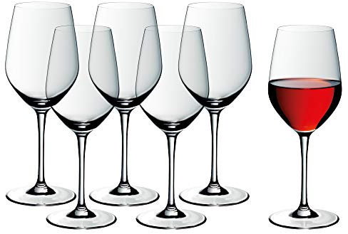 WMF Easy Plus - Juego de 6 Copas para Vino Tinto, Vidrio, 450 ml, Aptas para Lavavajillas