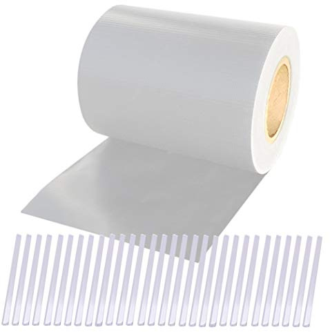 Plantiflex Sichtschutz Rolle 35m Blickdicht PVC Zaunfolie Windschutz für Doppelstabmatten Zaun (Weiß)