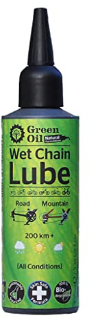 GREEN OIL Cycle Chain Lube, 100 ml, Suited for All Bikes, Wet & Dry Conditions, Biodegradable, Natural, Eco Friendly, Skin Safe, Free of PTFE PFOA Palm Oil Petroleum, Award-Winning Lube, Made in UK