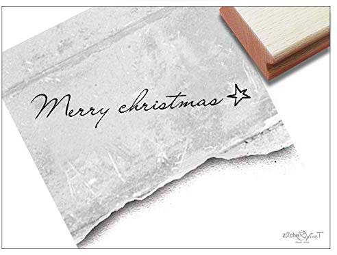 Stempel Weihnachtsstempel Merry Christmas, Handschrift - Textstempel Weihnachten Karten Geschenkanhänger Weihnachtsdeko Basteln Deko- zAcheR-fineT