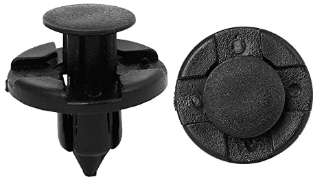 sourcing map Kunststoff-Nietenclips 50 STK Türverkleidung Stoßstange | Schwarz, Kopfdurchmesser 20Mm, Stammdurchmesser 15Mm, Für Stoßstangen, Kotflügel, Push-In, Bus, Lkw, Wohnwagen