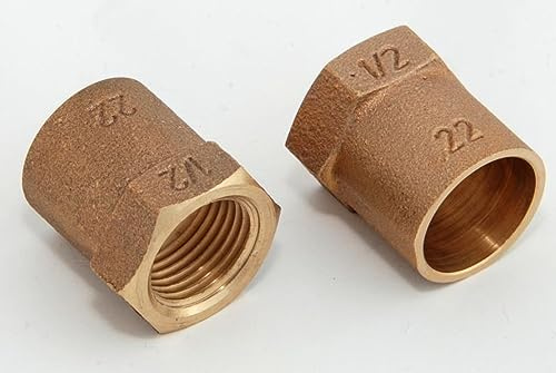 2x Rotguss Übergangsmuffen i/i 22mm-1/2' 4270g Rotgussfitting red brass gunmetal