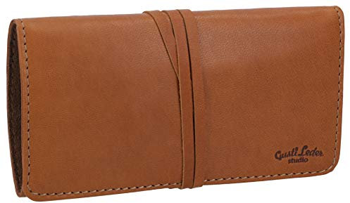 Gusti Stiftemappe Leder - Casper Federtasche Federmappe Stiftetui Braun Leder