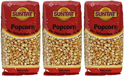SUNTAT Popcorn Mais , 3er Pack (3 x 500 g Packung)