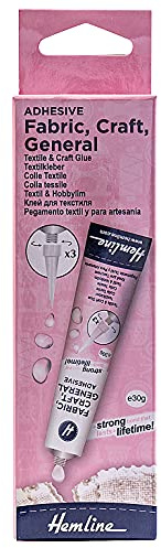 Hemline Textilkleber für Haushalt und Hobby 30g plus 3 versch. Düsenaufsätze