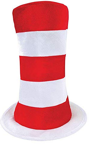 Bristol Novelty- Chapeau Haut-de-Forme rayé Rouge/Blanc, pour Adulte, Unisex, BH597, Multicolore, Taille Unique Halloween