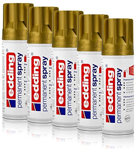 5x edding Permanent Spray reichgold 200 ml Premium Acryllack