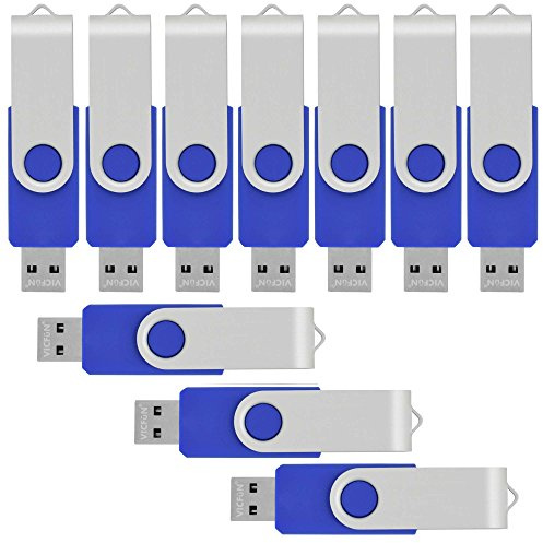 VICFüN 10pcs 8GB USB Flash Drive 8G Blue Color USB 2.0 Flash Memory Stick Foldable Thumb Stick
