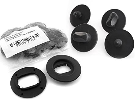 Fußmatten Befestigung Drehknebel Oval Öse Länglich + Halter Clip Automatten 12-teilig Set Universal + Ersatz
