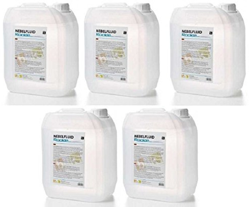 5x 5 L = 25 L Smoke-Nebel-Fluid ROOKIE, einfache Qualität von DJPower B&K, Nebelfluid für Nebelmaschine