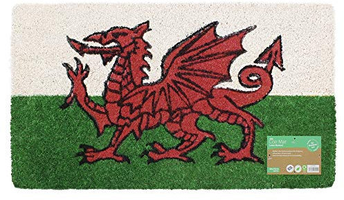 JVL Cymru Welsh Dragon Wales welcome coir coconut door mat 30 x 60cm home caravan office