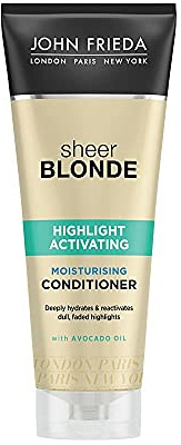 John Frieda Sheer Blonde Highlight Activating Moisturizing Conditioner für hellere Blondes, Multicolor, Sonnenblume, 250 ml