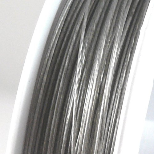 70m Schmuckdraht Basteldraht silberfarben nylonummantelt 0,45mm Draht -673
