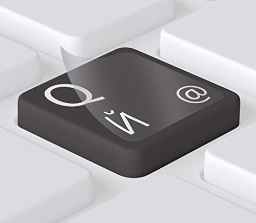 Keystickers® | 11x13mm - Unten | Russische Aufkleber für PC/Laptop & Notebook Tastaturen, transparente Matte Folie | Farbe: WEIß | русские наклейки на клавиатуру | Russian Keyboard Stickers