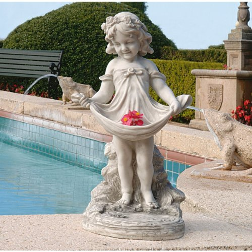 Design Toscano KY30467 Sculpture Tablier d’Abigail de l’abondance Blanc Cassé 23 x 26,5 x 49,5 cm