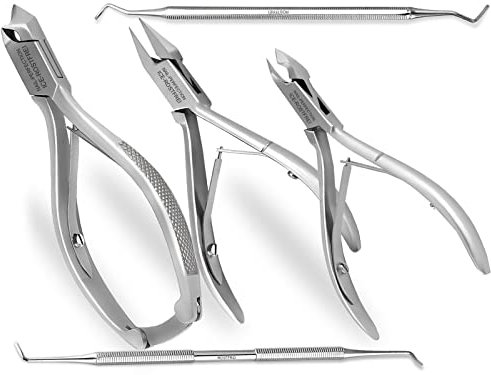 Pediküre Nagelzange Kopfschneider Eckenzange Nagelhautzange Set inkl. 2 Eckenheber