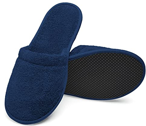 Arus Pantoufles Mules 2 Paire Chaussons de Bain Ultra-Légers, 43-46, Bleu marine