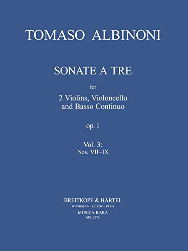 Sonaten Nr. 7 - 9 aus 'Sonate a tre op. 1' für 2 Violinen, Cello und Bc- Urtext (MR 2273)