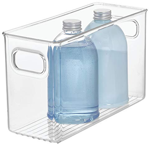 iDesign 69330 Linus Storage/Organiser Box with Handles, Made of Plastic, Clear, Large