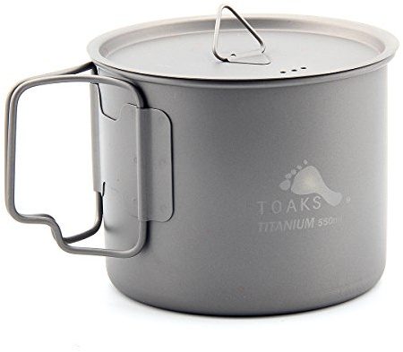 Ultraleichter Titan-Kochtopf von Toaks, TOA-POT-550-L, 550