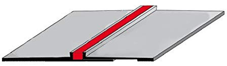Spezial-Dehnungsfugenprofil/Dehnungsprofile/Fliesenprofil für Fliesenübergänge bei starken Belastungen, mit grauer 10mm-Silikoneinlage, Höhe: 2,8 mm