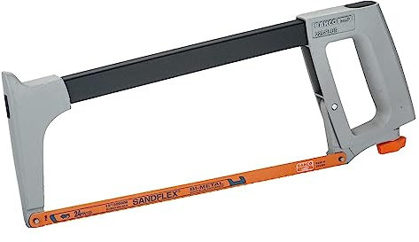 Bahco 225-PLUS Hacksaw Frame, 300mm Length, Orange/Silver/Black