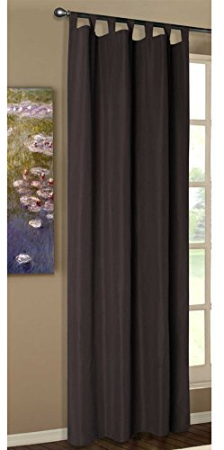 Uppsättning av 1 gardiner ogenomskinlig matta, enfärgad gardin med slingor. Tillverkad av ädelt mikrosatin mikrofibertyg, 245 x 140, brun, 20400