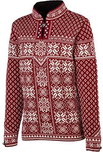 Dale of Norway Women's Peace Sweater, Red Rose/Off White, Medium
