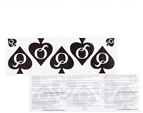5 x Big Queen of Spades Tattoo in black - Hotwife temporary Tattoo (5)