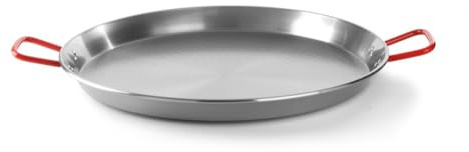 HENDI Paella-Pfanne, extra groß, Fiesta 600 (146002), geeignet für Gasherde, mit Griffen, Paellapfanne, Servierpfanne, ø600x(H) 40mm, Kohlenstoffstahl