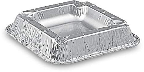 1-PACK Alu Aschenbecher aus kräftigem Aluminium, eckig, 12,6 x 12,6 x 2,2 cm, 50 Stück