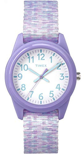 Timex Girls TW7C12200 Time Machines Purple/White Sport Elastic Fabric Strap Watch