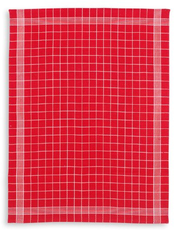 KRACHT, Halbleinen Geschirrtuch Trockenperle vollbunt rot, 60x80