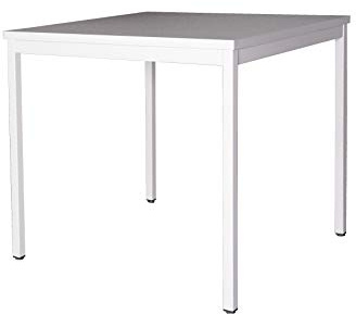 Szagato Schreibtisch aus Stahl 80x80cm Arbeitstisch-Platte 200kg lichtgrau | Made in Germany hochwertiger Arbeitstisch Schreibtischplatte mit Melaninkante Bürotisch Büro Kinderschreibtisch Computertisch