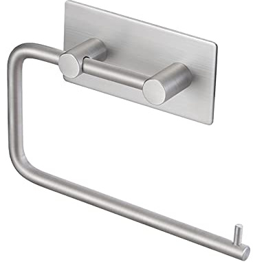 KES Self Adhesive Toilet Paper Holder, Stainless Steel, Brushed Finish