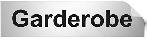 Türschilder24 Folienschild Türschild • Garderobe • PVC Hinweisschild • 160 x 40 mm Silber • selbstklebend • Kratzfester Druck • UV Beständig