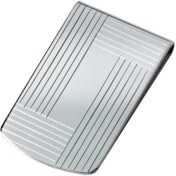 SILBERKANNE Geldscheinklammer Kornguillochiert mit Gravurfeld 6,0x3,0 cm Premium Silber Plated edel versilbert in Top Verarbeitung