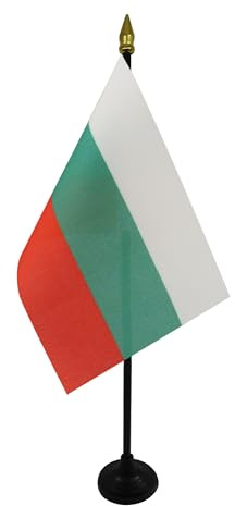 AZ FLAG Bordsflagga Bulgarien 15x10 cm Bulgarisk 100D Polyester Plastfot